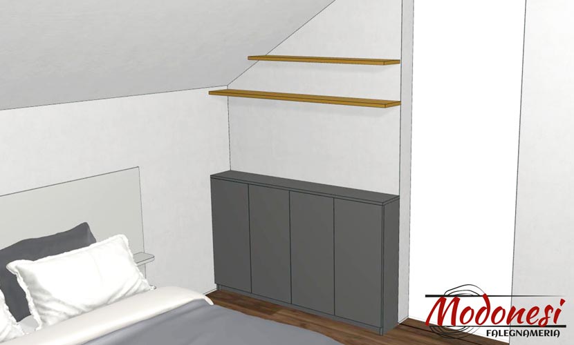 Render mobile basso mansarda