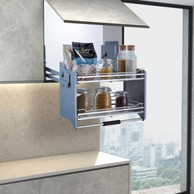 Cucine per ambienti piccoli: mobile carrello a discesa