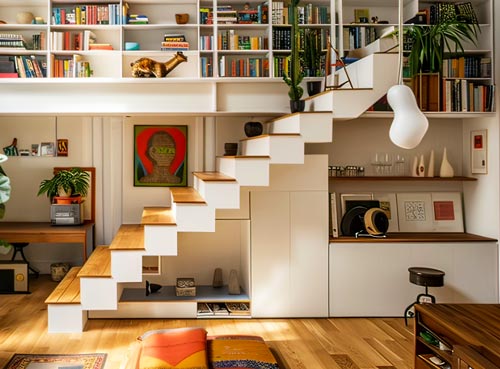 Idee per sottoscala Milano: studio libreria sottoscala