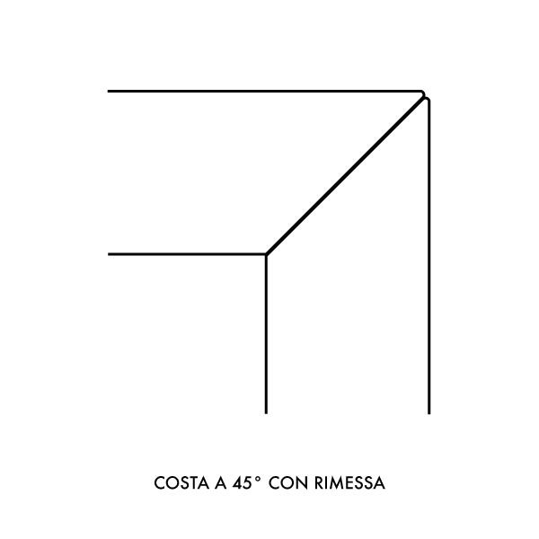 Lavorazione bordo costa 45 gradi