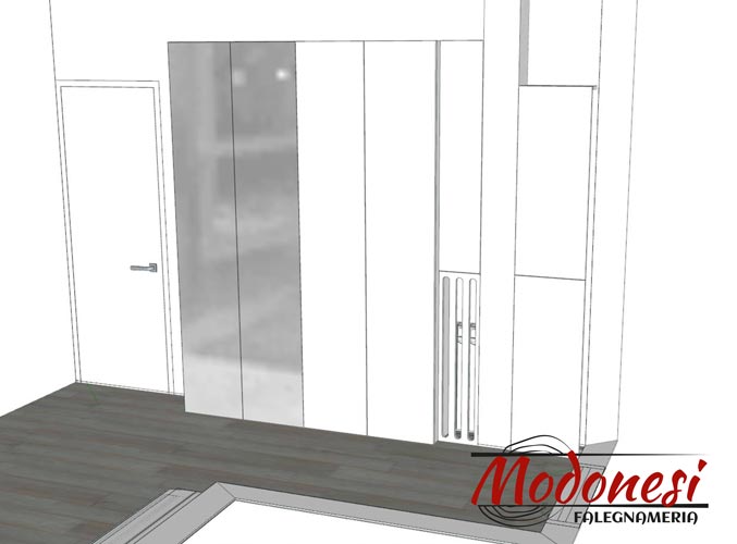 Render secondo Mobile Ingresso con specchiera