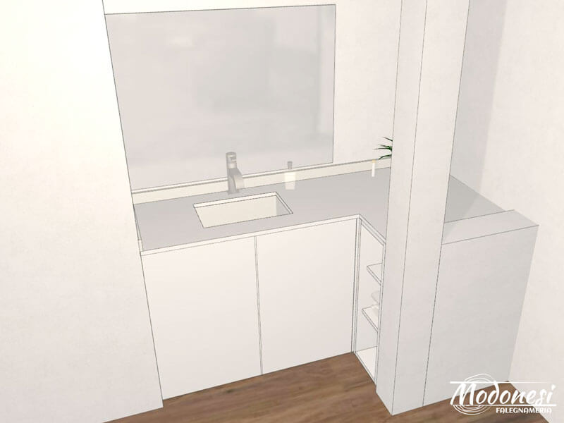 Mobile Bagno Angolare Per Una Coppia Di Milano Render 02