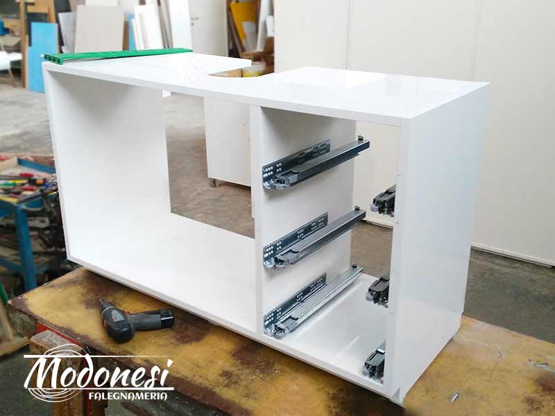 Mobile Bagno Su Misura Mdf Bianco Lucido 2