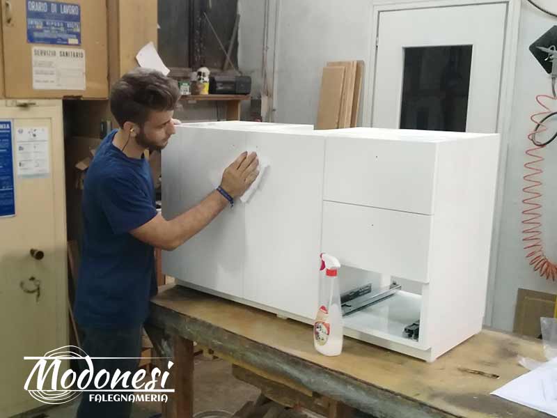 Mobile Bagno Su Misura Mdf Bianco Lucido 3