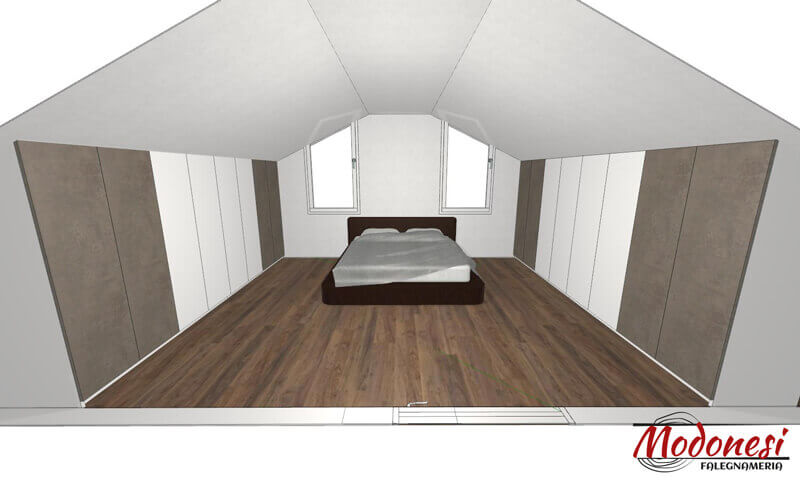 Armadi Per Mansarda Per Una Casa A Mazzo Di Rho Milano Render 01
