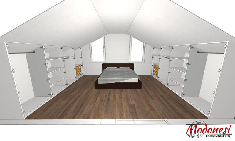 Armadi Per Mansarda Per Una Casa A Mazzo Di Rho Milano Render 02