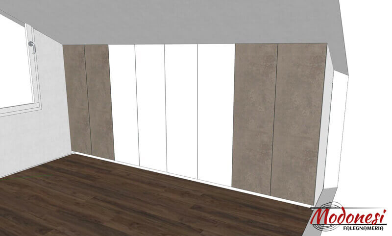 Armadi Per Mansarda Per Una Casa A Mazzo Di Rho Milano Render 03