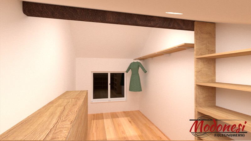 Cabina Armadio Su Misura Per Una Mansarda A Rho Milano Render 01