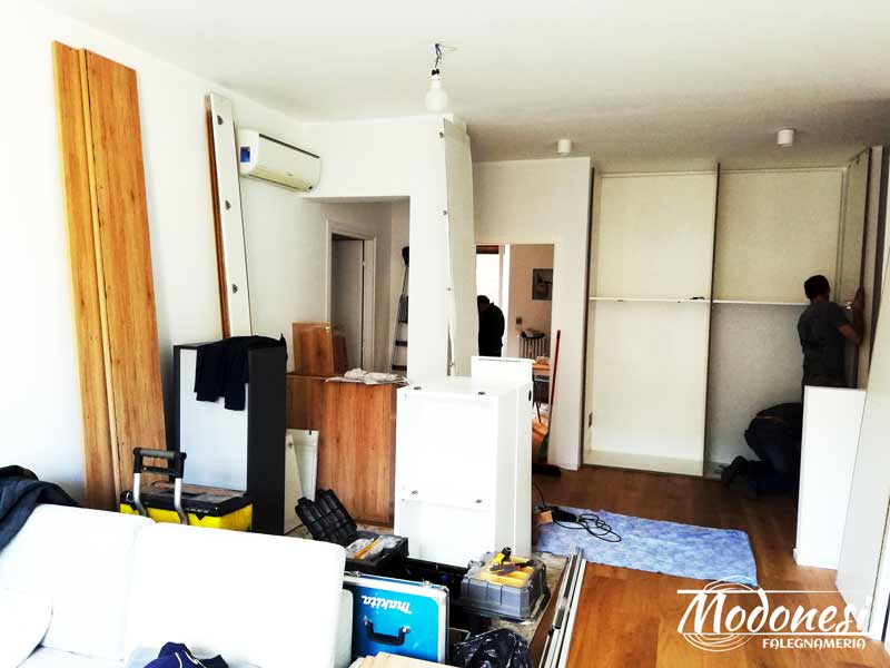 Mobile Per Nicchia In Soggiorno Per Un Appartamento A Milano Applicazione 02