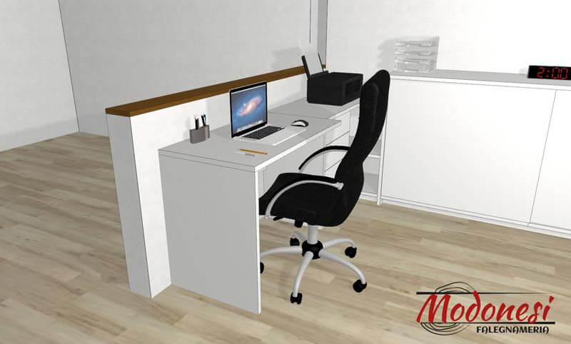 Mobile Studio Angolare Per Una Mansarda A Cologno Monzese Render 02