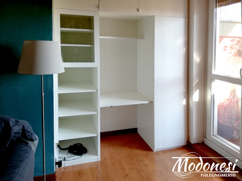 Mobile Studio Su Misura In Nicchia Per Un Appartamento A Milano Finito 01