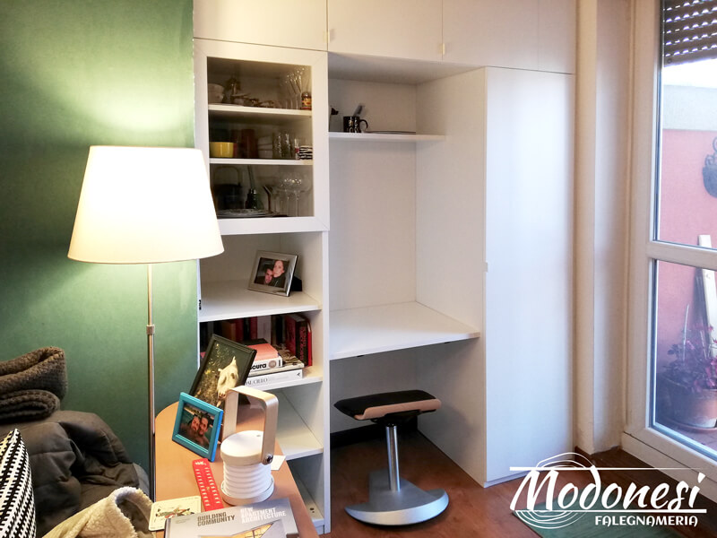Mobile Studio Su Misura In Nicchia Per Un Appartamento A Milano Finito 04
