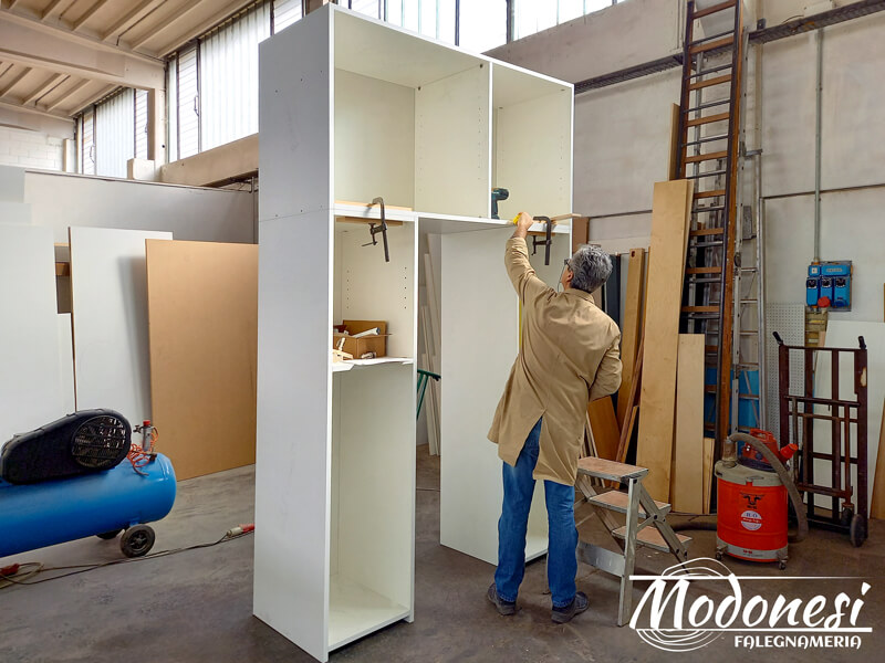 Mobile Studio Su Misura In Nicchia Per Un Appartamento A Milano Laboratorio 01
