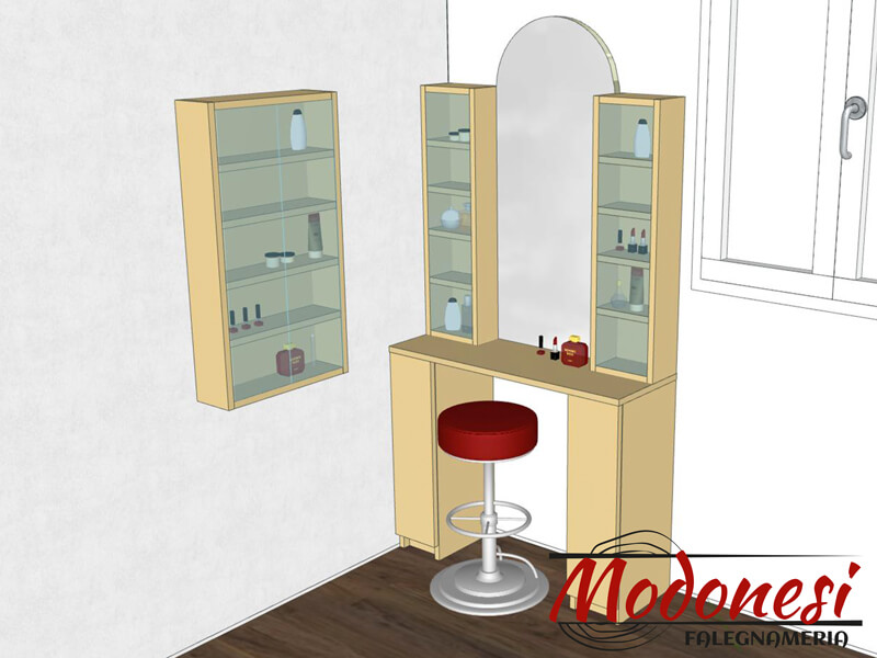 Mobile Toeletta Su Misura Progettato Per Una Casa A Settimo Milanese Render 01