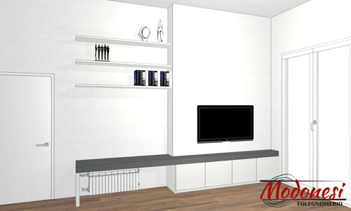 Arredamento mobile soggiorno: Render mobile soggiorno
