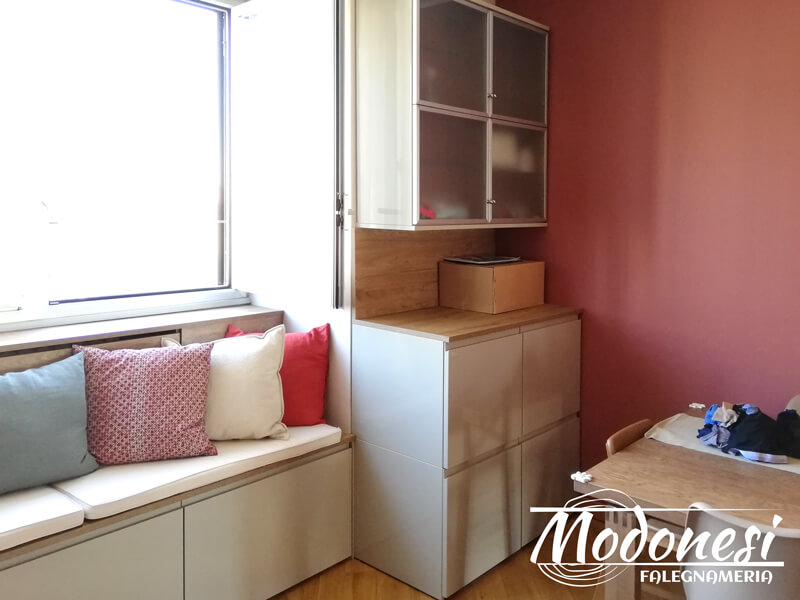 Mobile Per Soggiorno Con Panca Realizzato Per Una Casa A Milano Finito 06